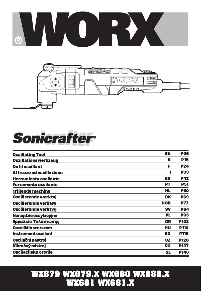 Page 1 de la notice Manuel utilisateur Worx WX681