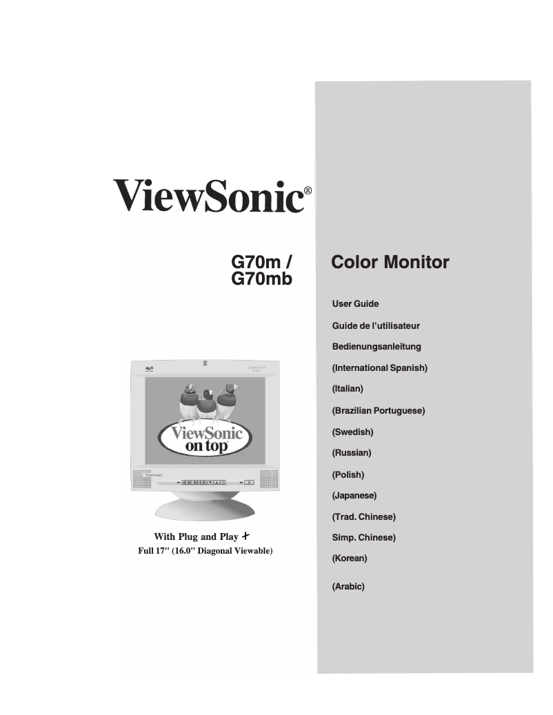 Página 1 del manual Manual de usuario Viewsonic Graphic G70mb