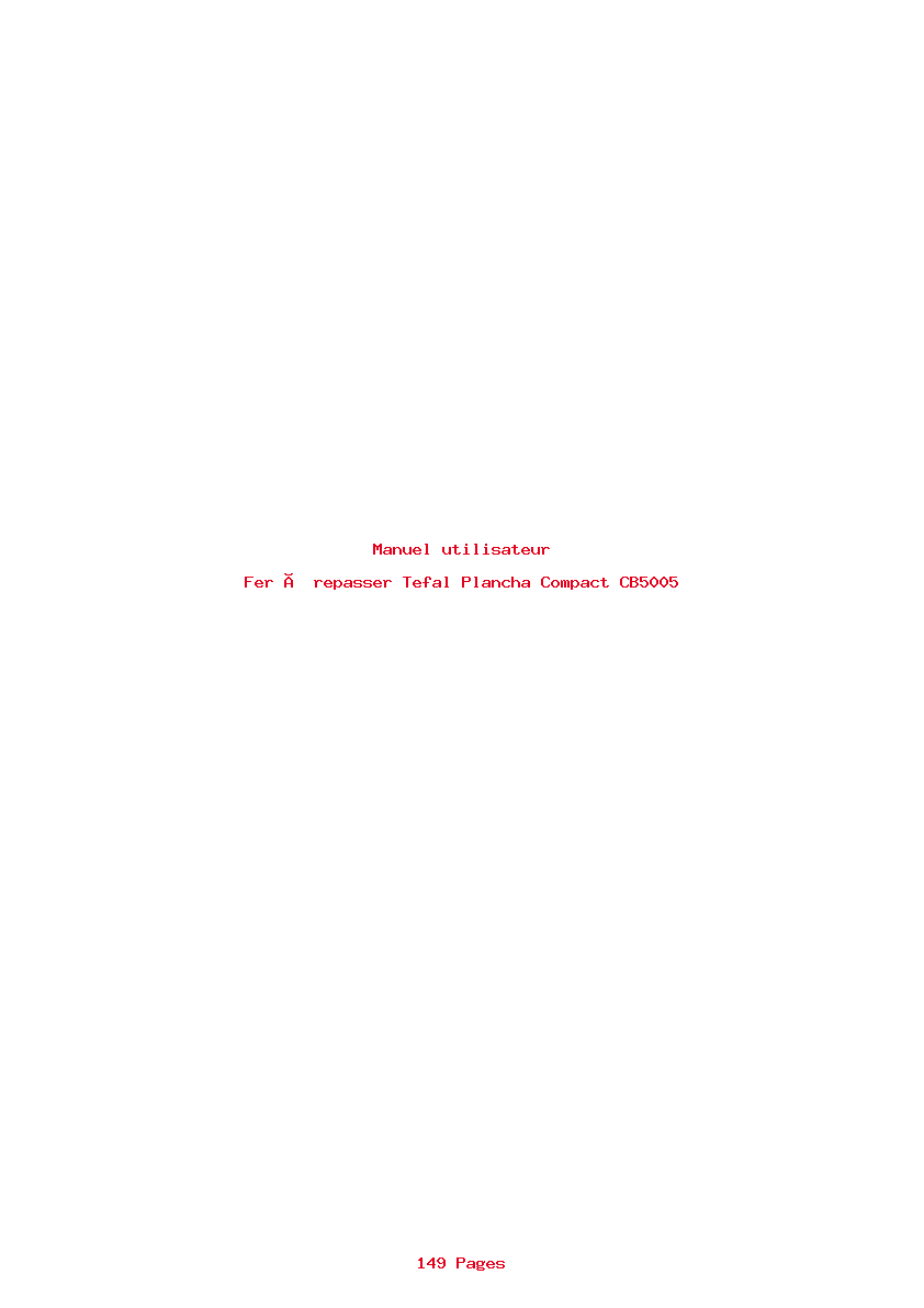Page 1 de la notice Manuel utilisateur Tefal Plancha Compact CB5005