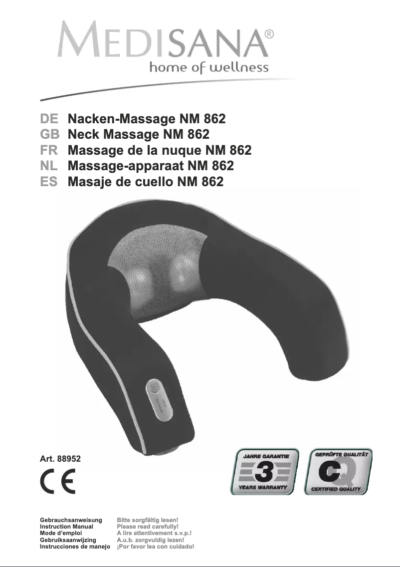 Page 1 de la notice Manuel utilisateur Medisana NM 862