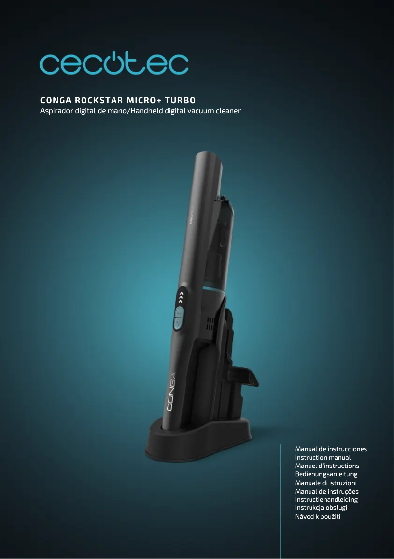 Página 1 del manual Manual de usuario Cecotec Conga Rockstar Micro+ Turbo