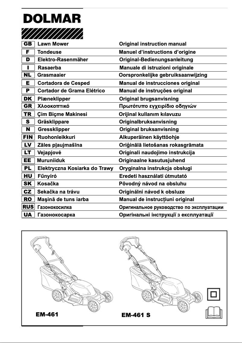 Page 1 of the manual User Manual Dolmar EM-461 S