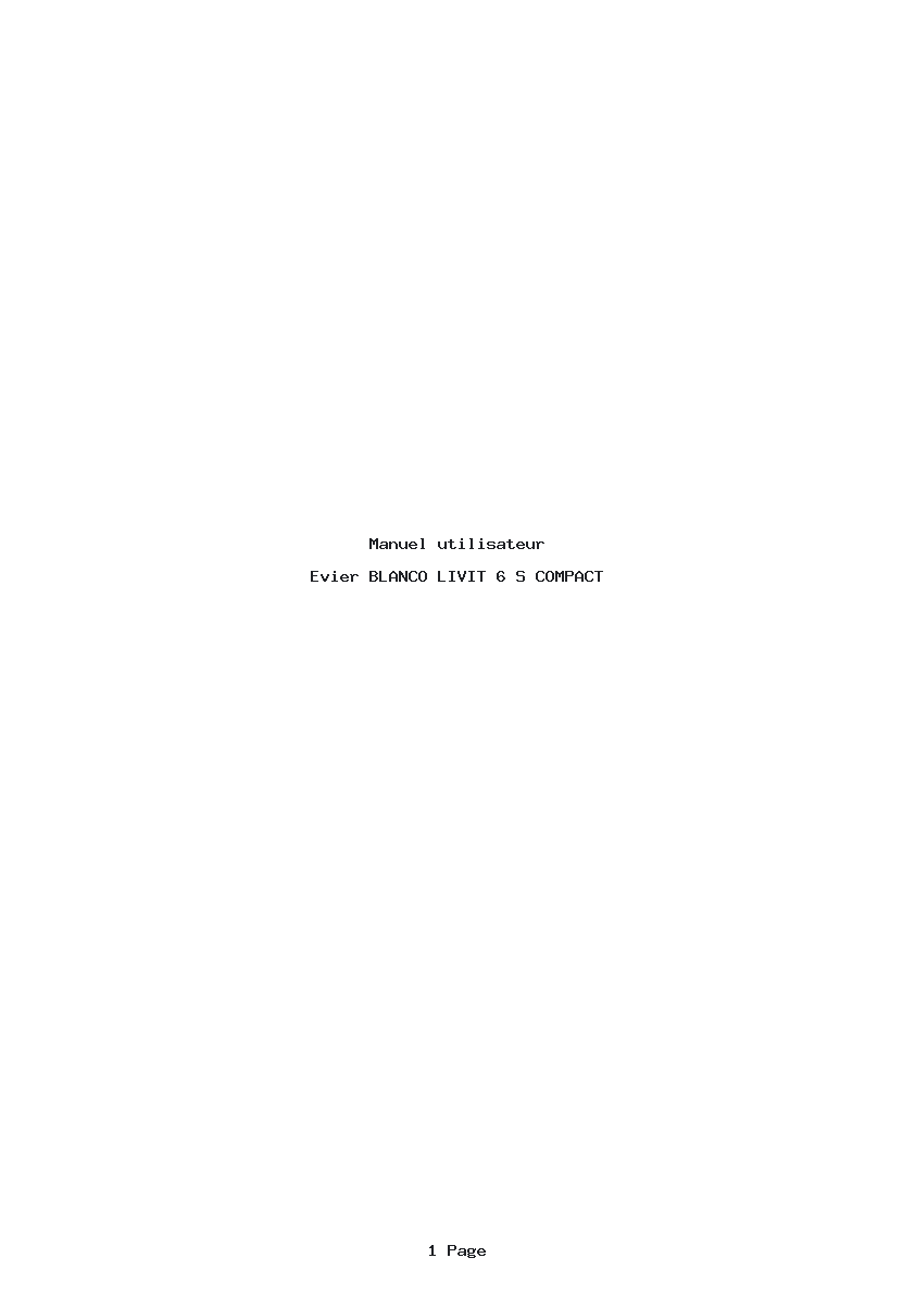 Page 1 de la notice Manuel utilisateur BLANCO LIVIT 6 S COMPACT