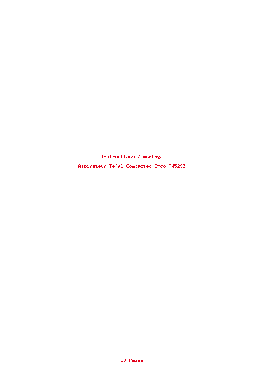 Page 1 de la notice Instructions / montage Tefal Compacteo Ergo TW5295