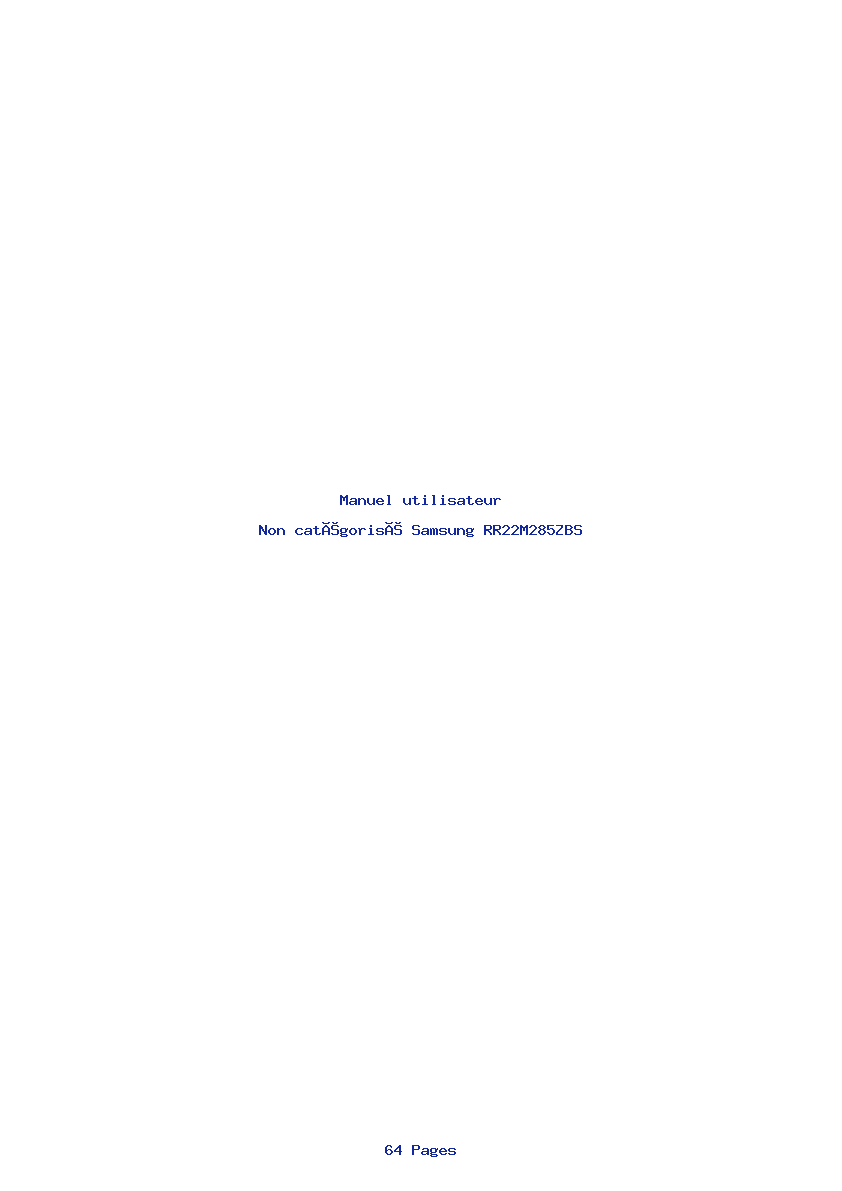 Page 1 de la notice Manuel utilisateur Samsung RR22M285ZBS