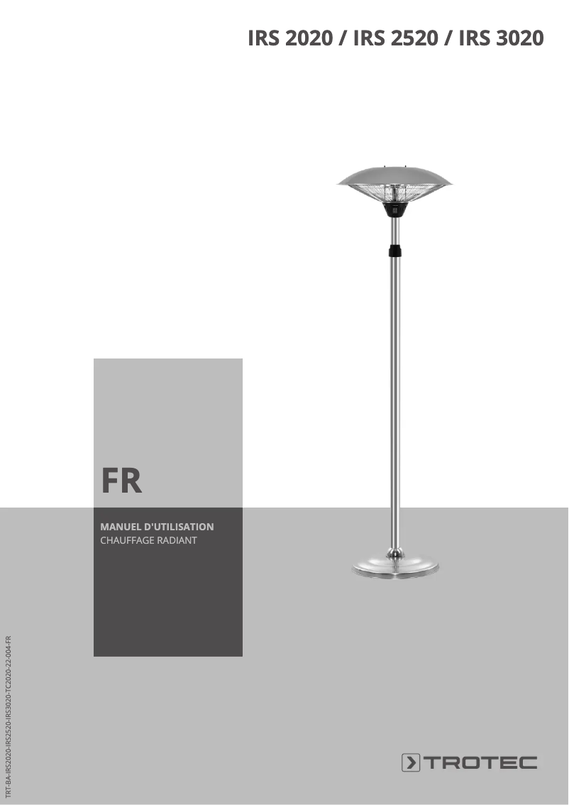 Page 1 de la notice Manuel utilisateur Trotec IRS 2020