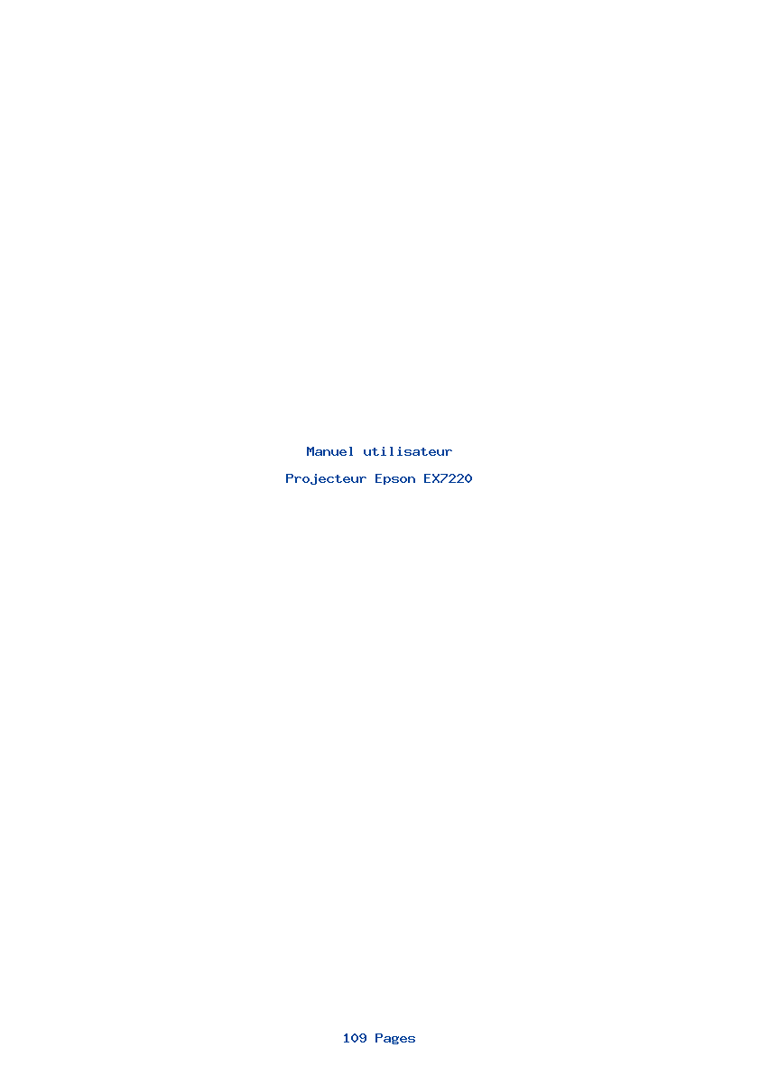 Page 1 de la notice Manuel utilisateur Epson EX7220