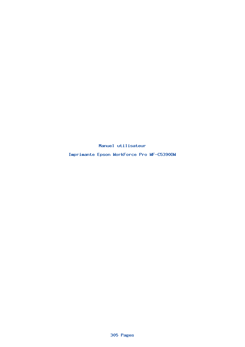 Page 1 de la notice Manuel utilisateur Epson WorkForce Pro WF-C5390DW