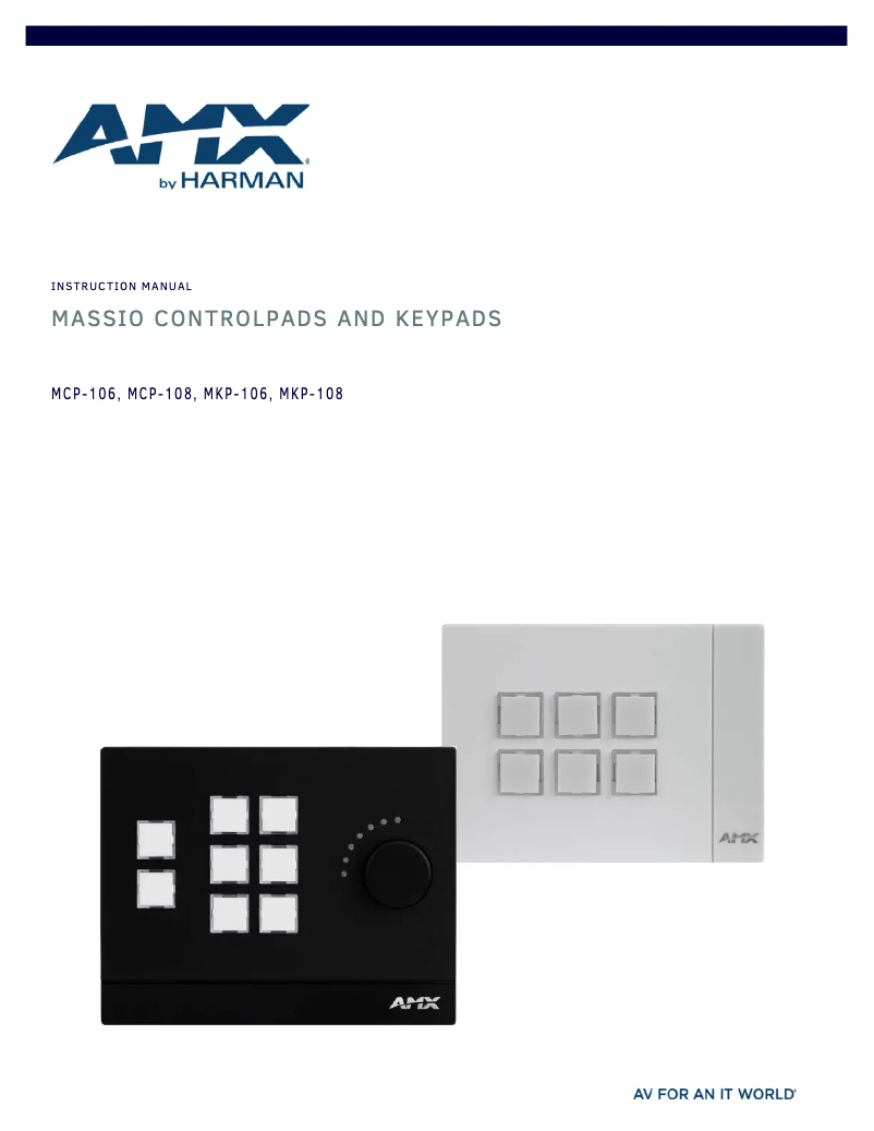 Page 1 de la notice Manuel utilisateur AMX MCP-106