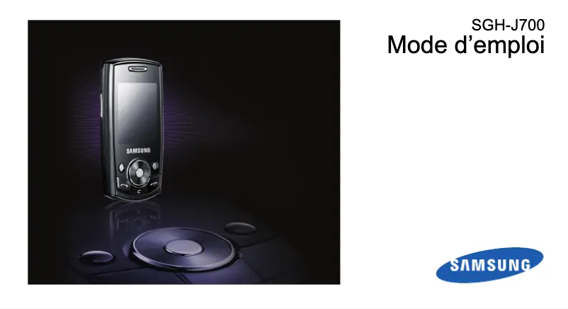 Page 1 de la notice Manuel utilisateur Samsung SGH-J700