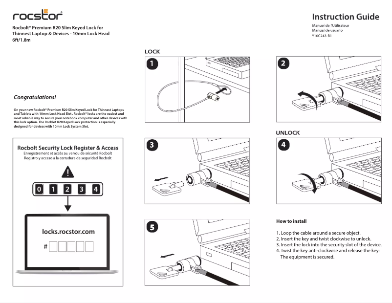 Page 1 de la notice Manuel utilisateur Rocstor Rocbolt R20