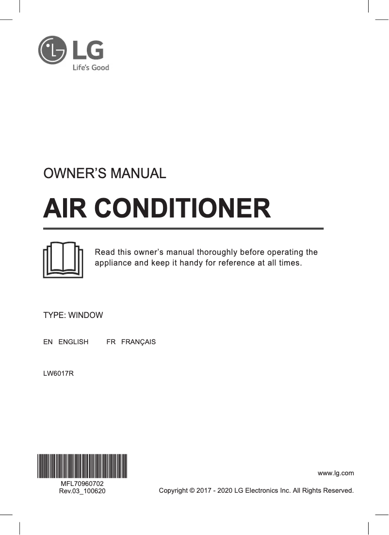 Page 1 de la notice Manuel utilisateur LG LW6017R