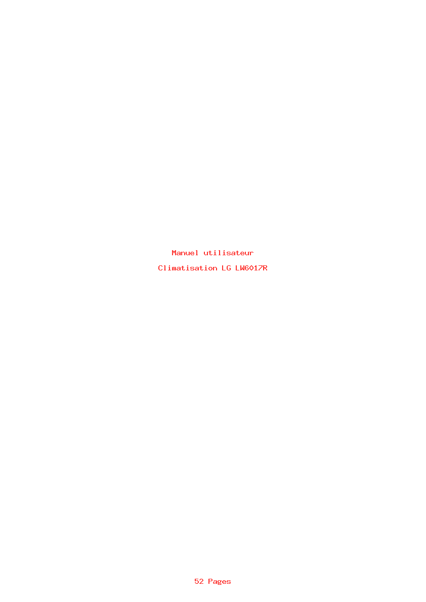 Page 1 de la notice Manuel utilisateur LG LW6017R