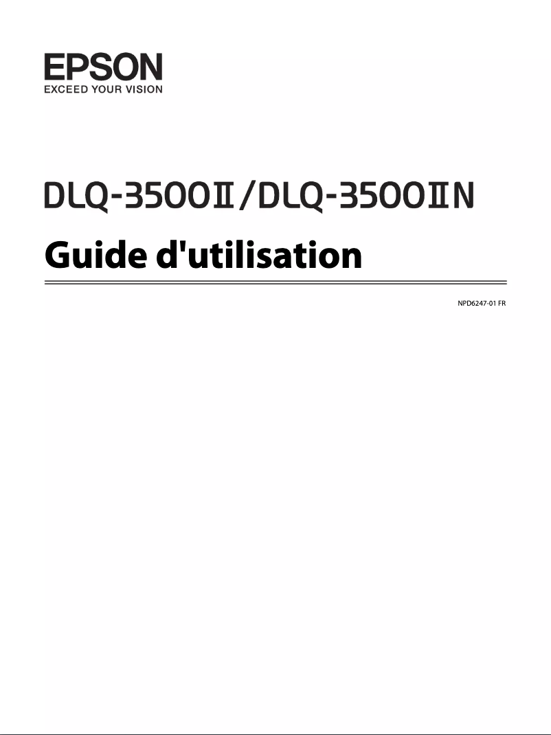 Page 1 de la notice Manuel utilisateur Epson DLQ-3500