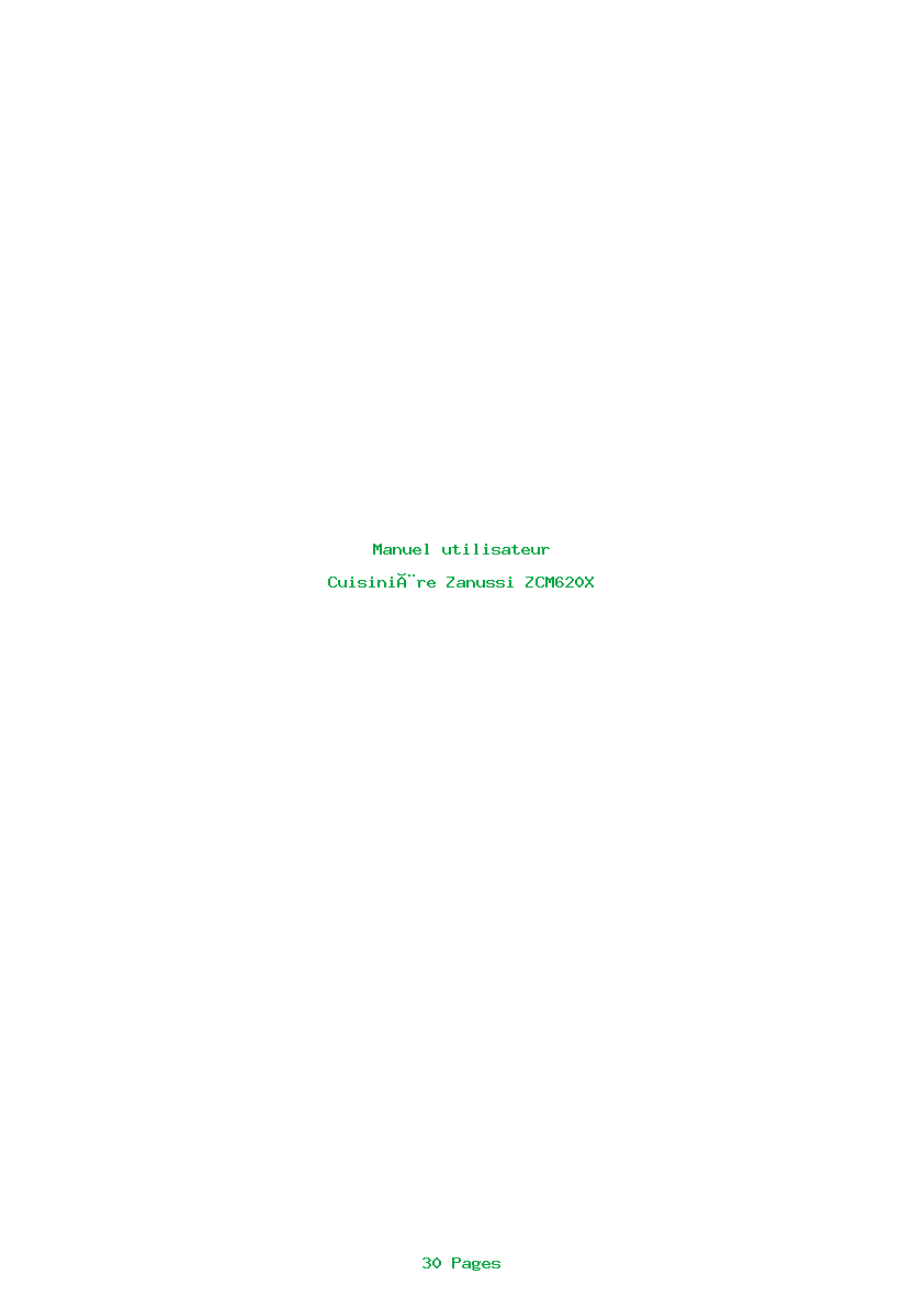 Image de la première page du manuel de l'appareil ZCM620X