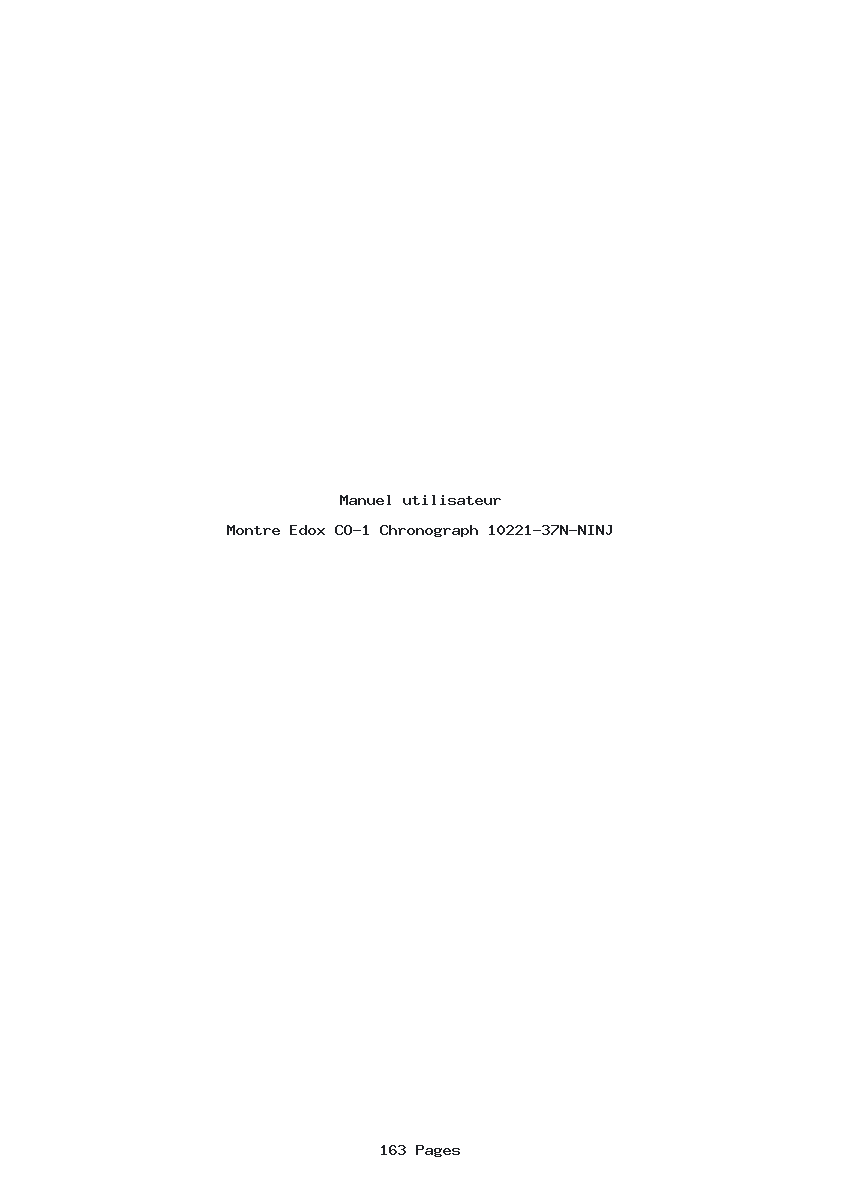Page 1 de la notice Manuel utilisateur Edox CO-1 Chronograph 10221-37N-NINJ