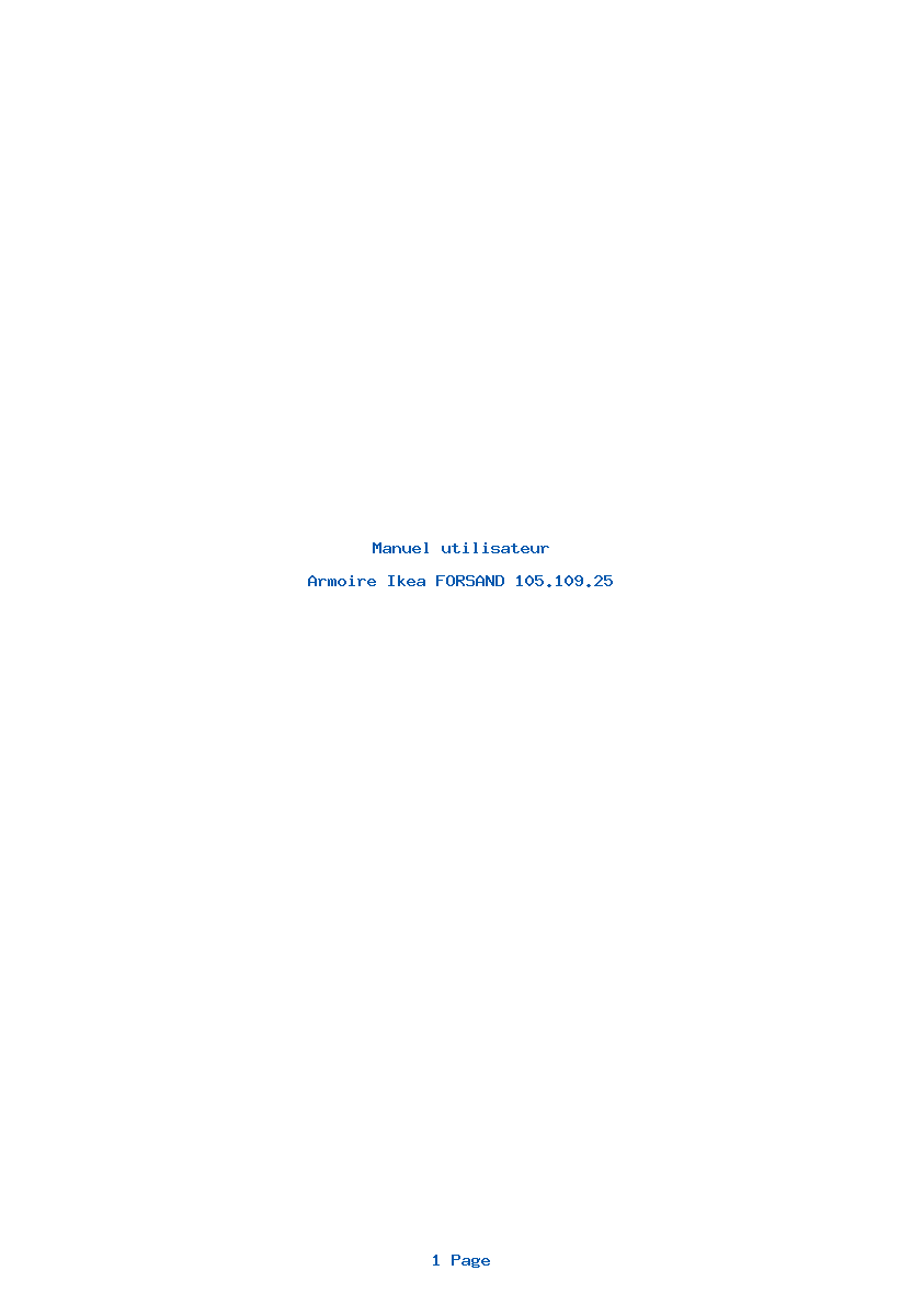Page 1 de la notice Manuel utilisateur Ikea FORSAND 105.109.25