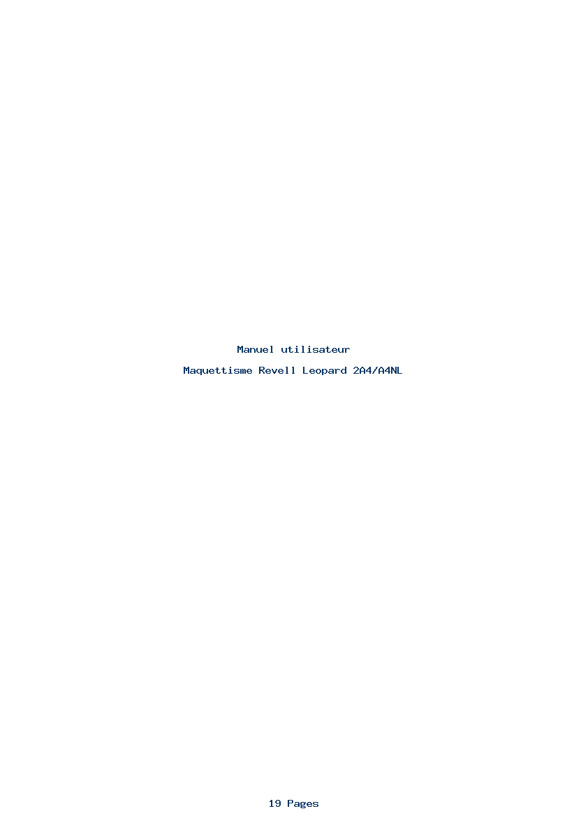 Page 1 de la notice Manuel utilisateur Revell Leopard 2A4/A4NL