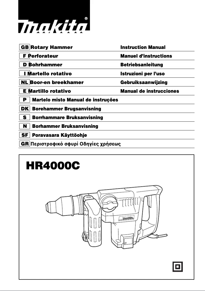 Page 1 de la notice Manuel utilisateur Makita HR4000C