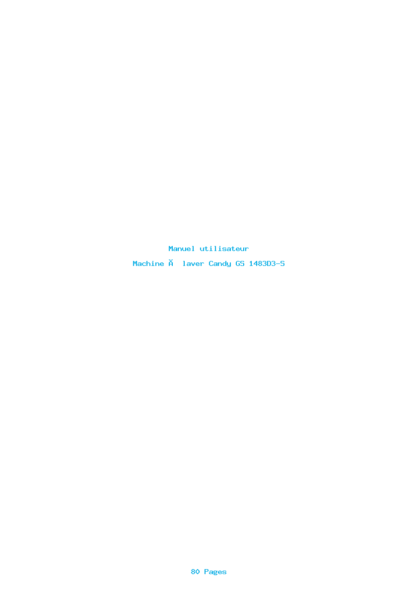 Page 1 de la notice Manuel utilisateur Candy GS 1483D3-S
