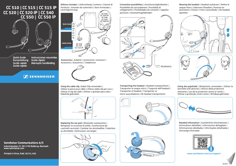 Page 1 de la notice Manuel utilisateur Sennheiser CC 540
