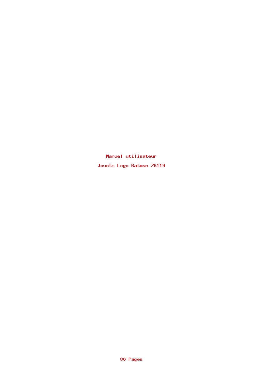 Page 1 de la notice Manuel utilisateur Lego Batman 76119