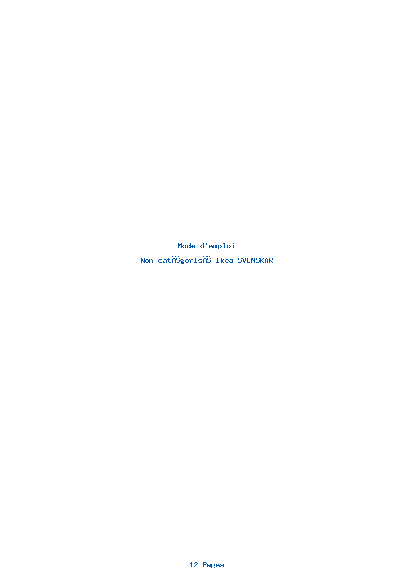 Page 1 de la notice Mode d'emploi Ikea SVENSKAR