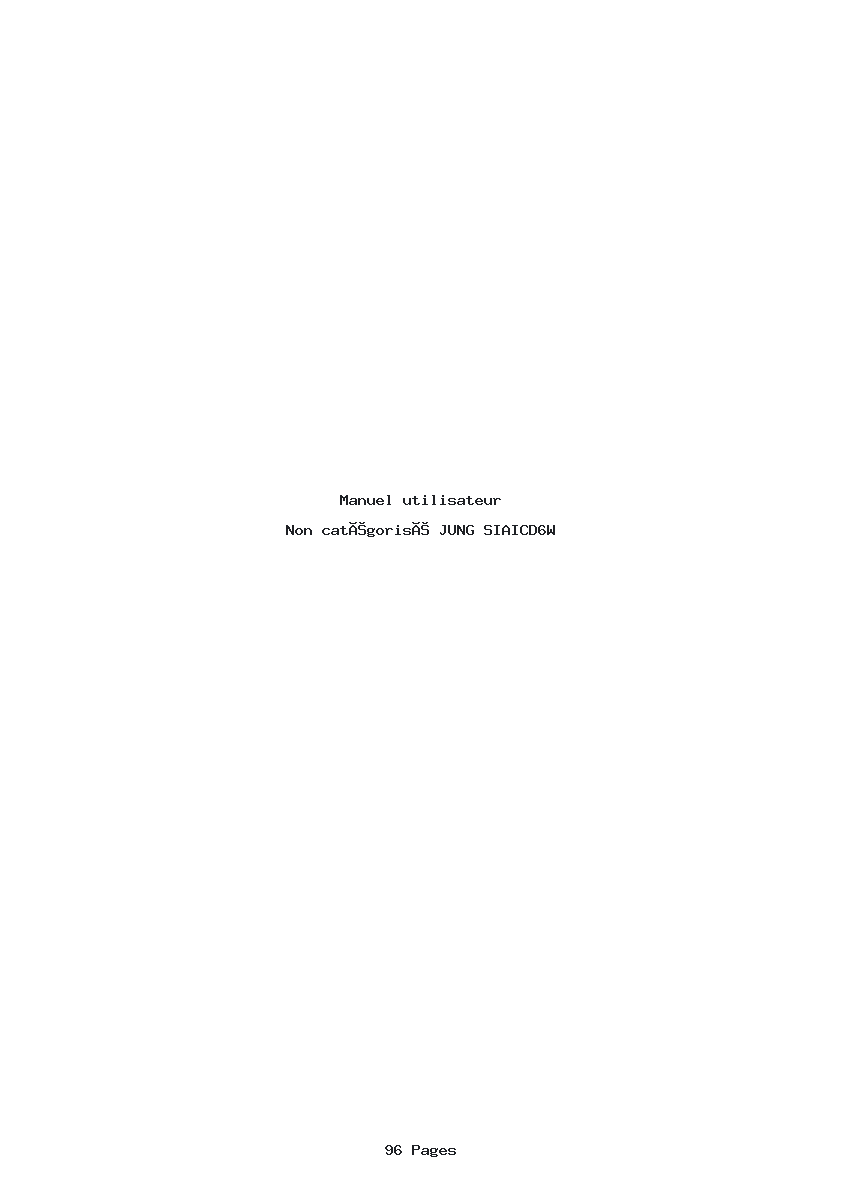 Page 1 de la notice Manuel utilisateur JUNG SIAICD6W