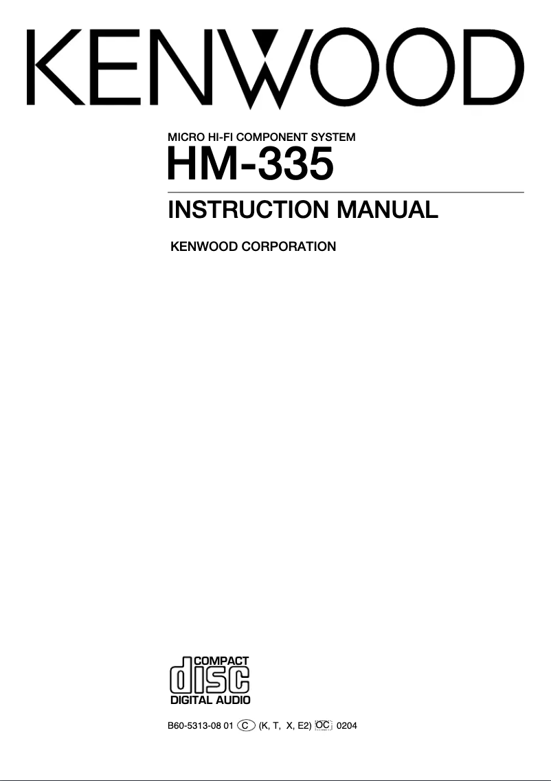 Page 1 de la notice Manuel utilisateur Kenwood HM-335