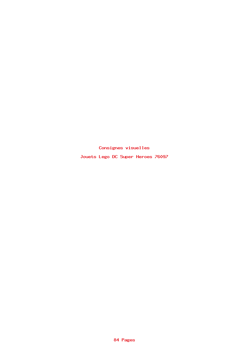 Page 1 de la notice Consignes visuelles Lego DC Super Heroes 76097