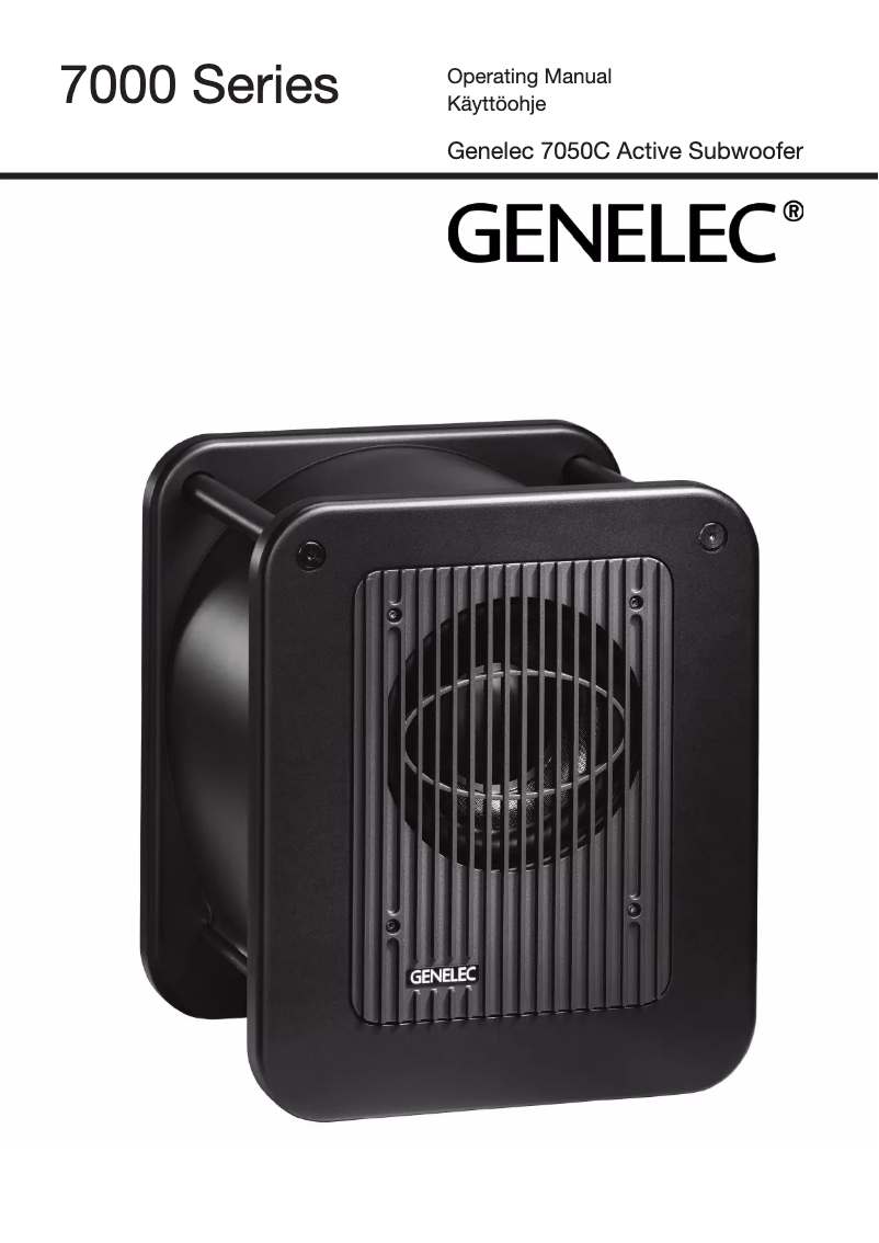 Page 1 of the manual User Manual Genelec 7050C