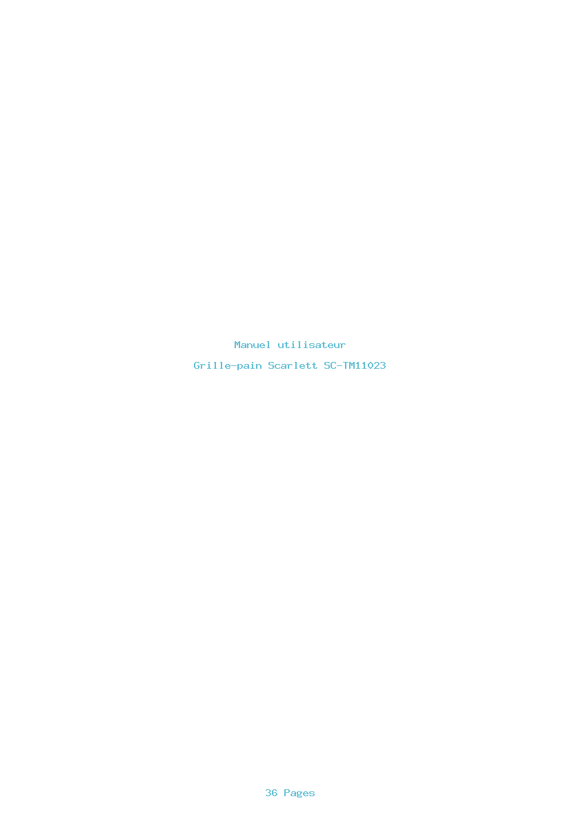Page 1 de la notice Manuel utilisateur Scarlett SC-TM11023