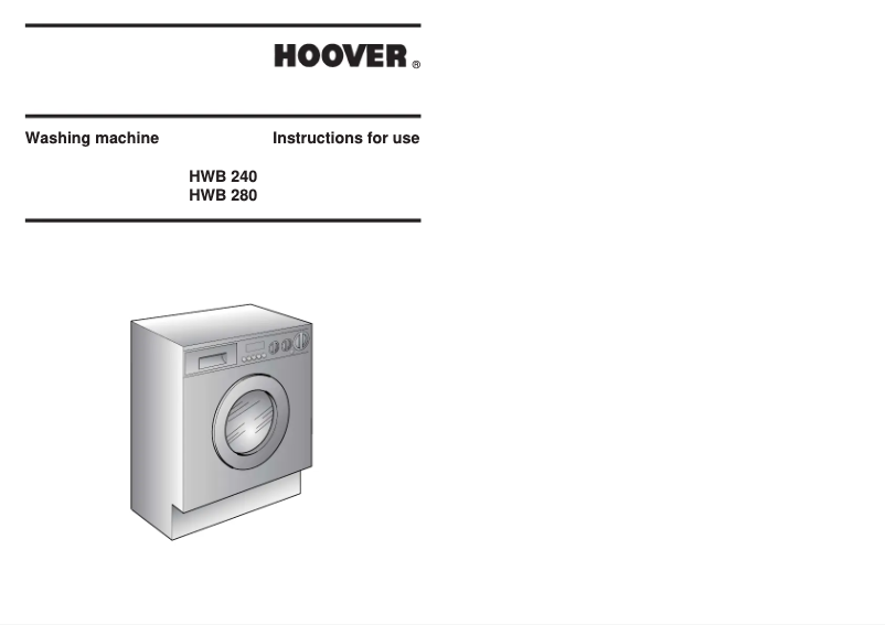 Página 1 del manual Manual de usuario Hoover HWB 240