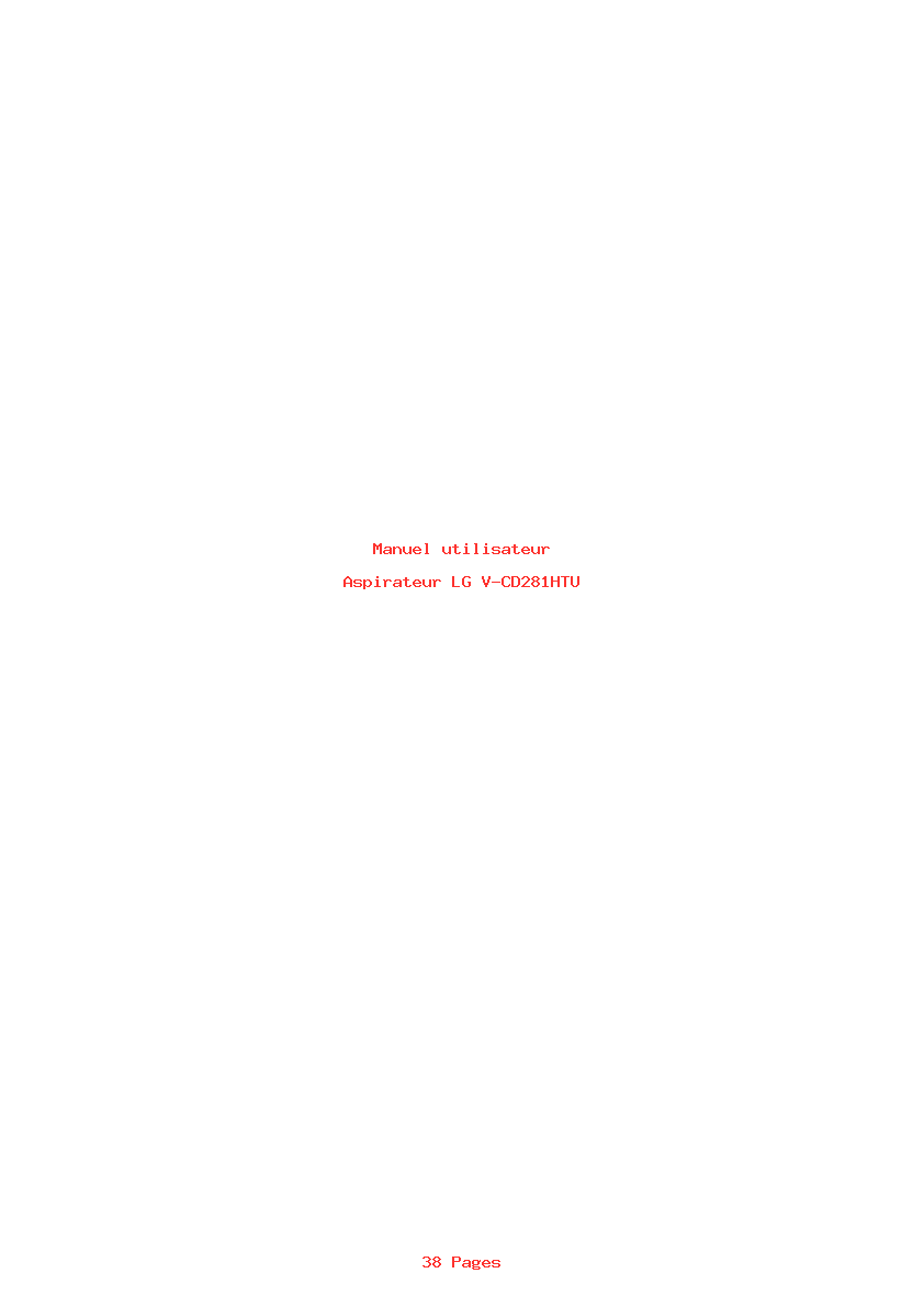 Page 1 de la notice Manuel utilisateur LG V-CD281HTU