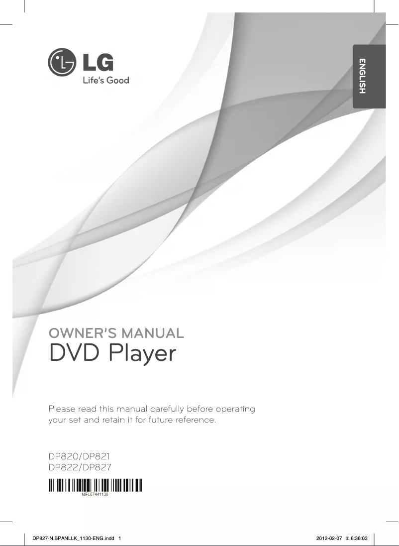 Page 1 of the manual User Manual LG DP827