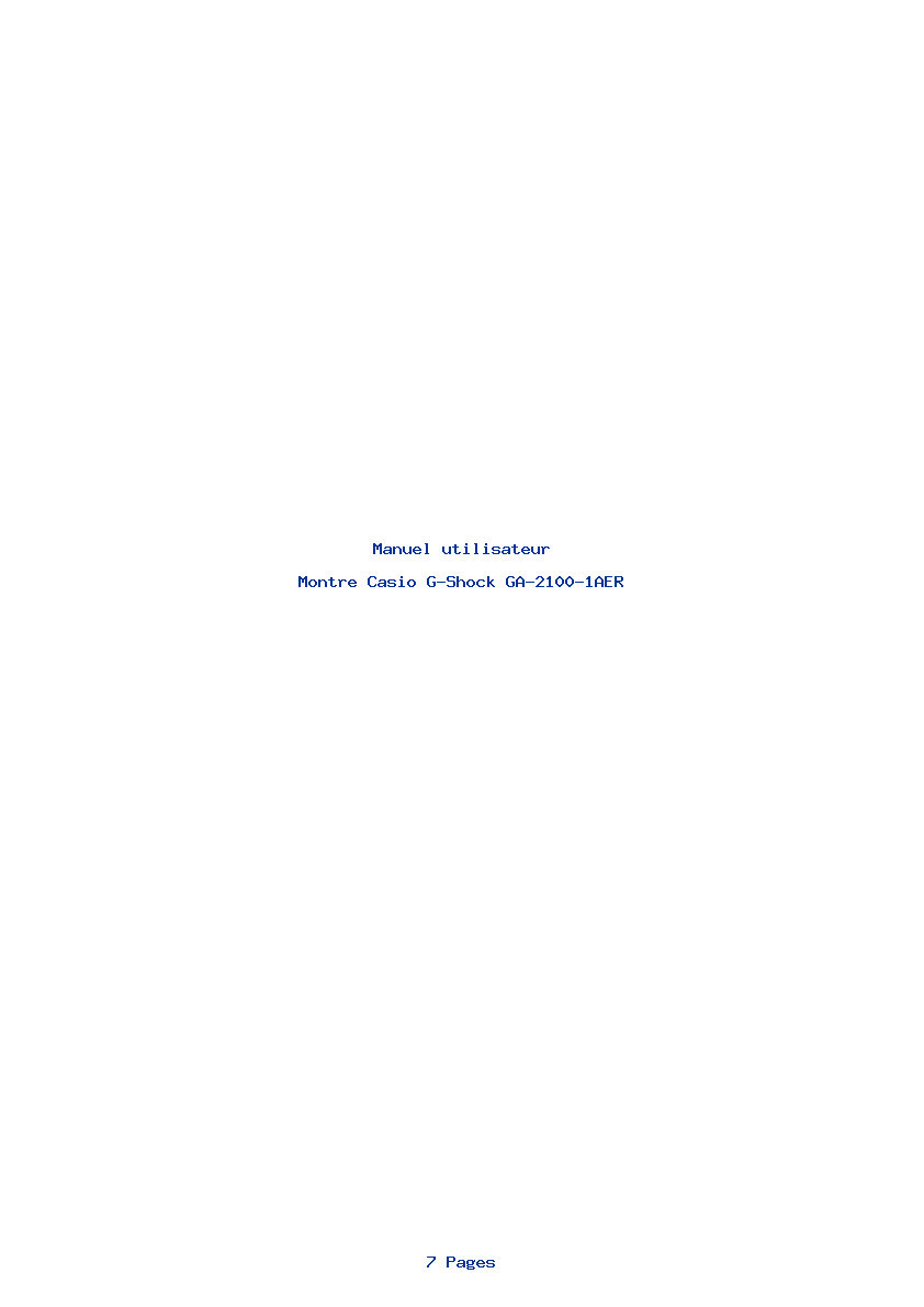 Page 1 de la notice Manuel utilisateur Casio G-Shock GA-2100-1AER