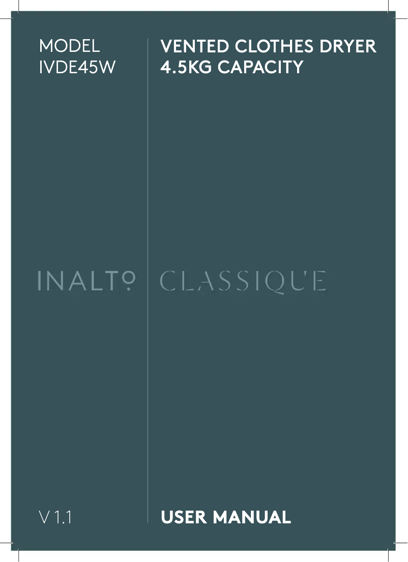 Page 1 de la notice Manuel utilisateur InAlto IVDE45W