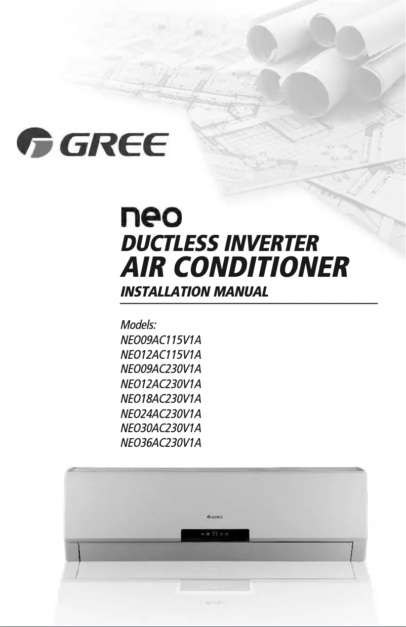Page 1 de la notice Manuel utilisateur Gree NEO18AC230V1AO