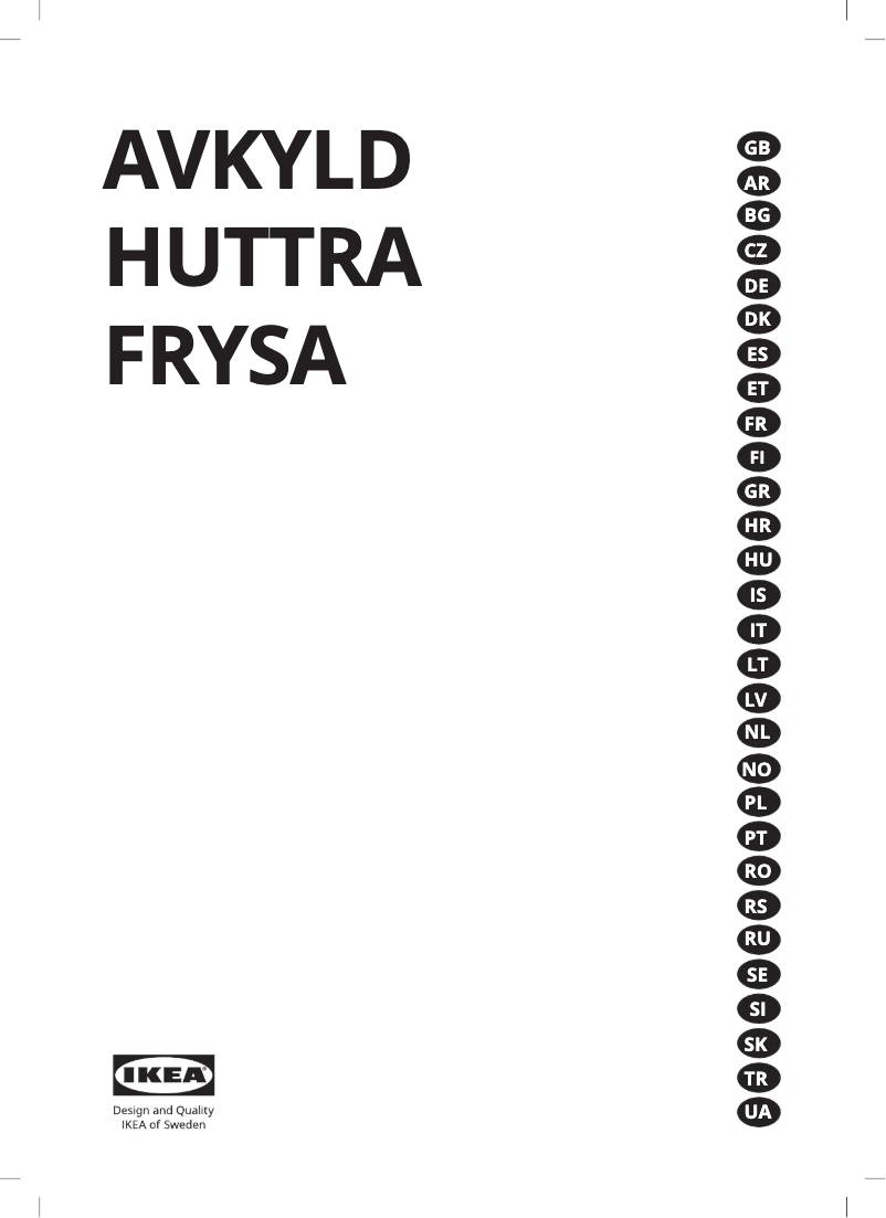 Page 1 de la notice Manuel utilisateur Ikea AVKYLD 504.998.36