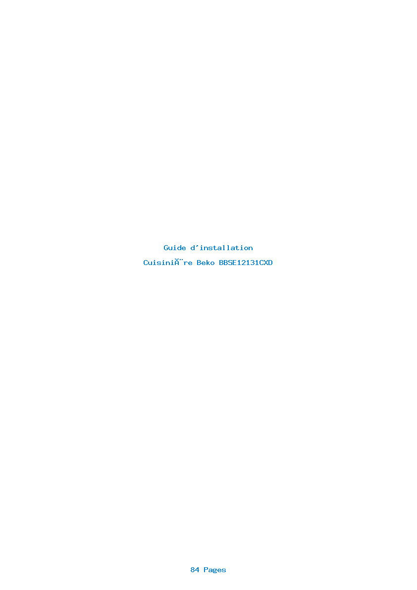 Page 1 de la notice Guide d'installation Beko BBSE12131CXD