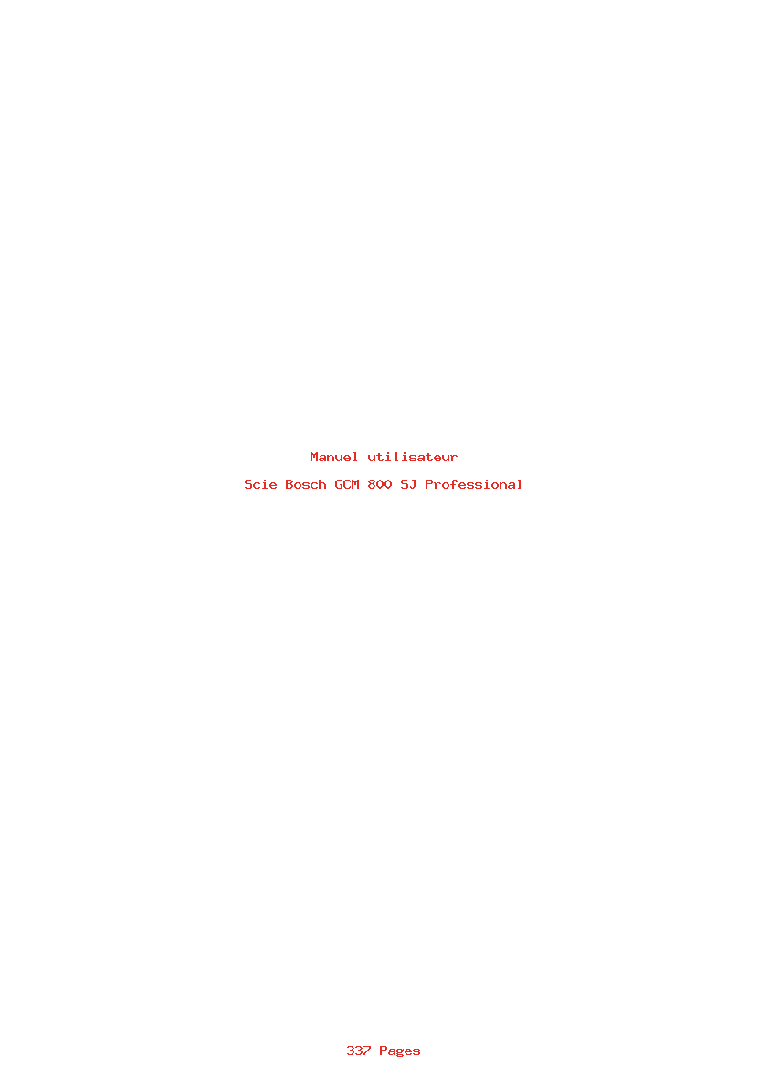Page 1 de la notice Manuel utilisateur Bosch GCM 800 SJ Professional