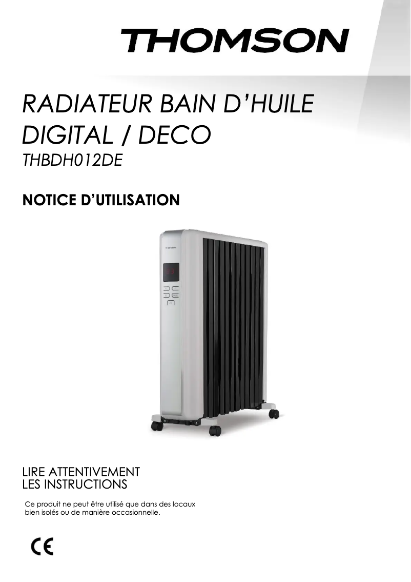 Page 1 de la notice Manuel utilisateur Thomson THBDH012DE