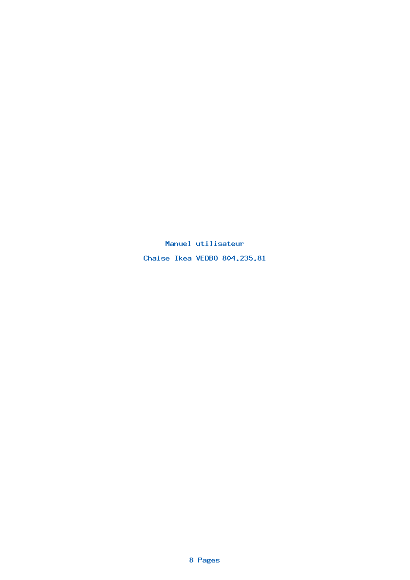 Page 1 de la notice Manuel utilisateur Ikea VEDBO 804.235.81