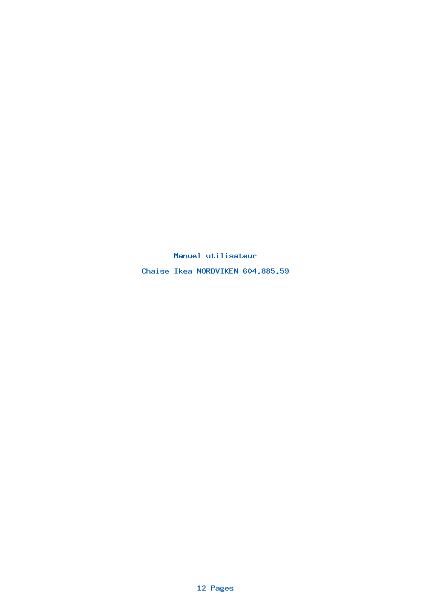 Page 1 de la notice Manuel utilisateur Ikea NORDVIKEN 604.885.59
