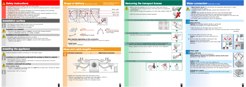 Page 1 de la notice Manuel utilisateur Siemens WM14E482FF