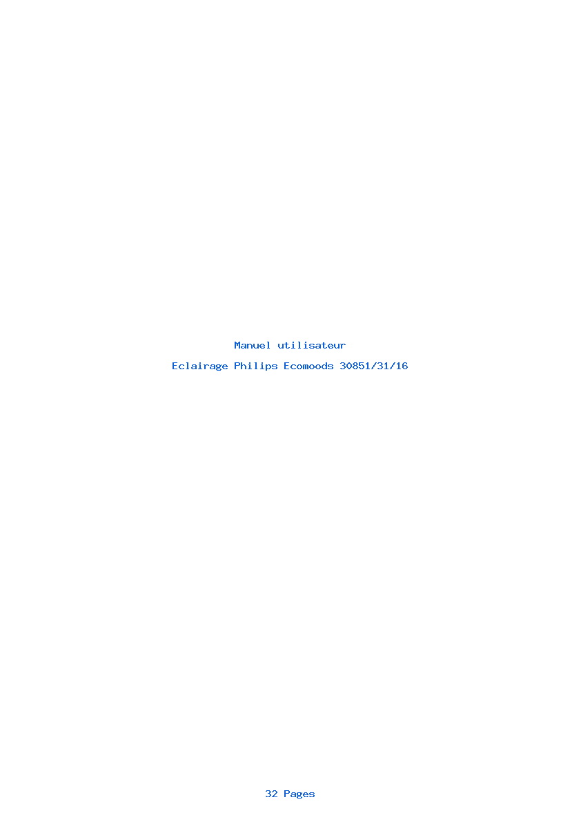 Page 1 de la notice Manuel utilisateur Philips Ecomoods 30851/31/16