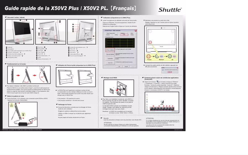 Page 1 de la notice Manuel utilisateur Shuttle X 5020XA Plus