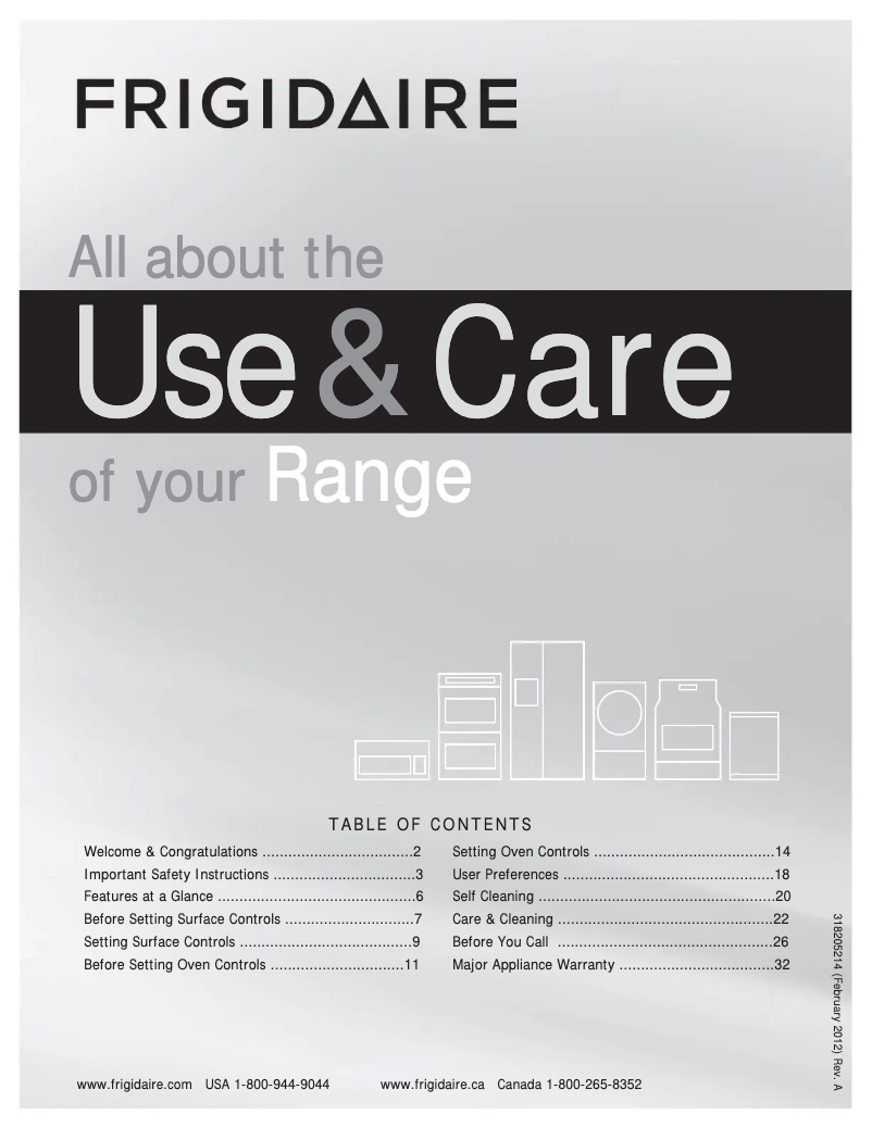 Page 1 de la notice Manuel utilisateur Frigidaire FGEF301DNB