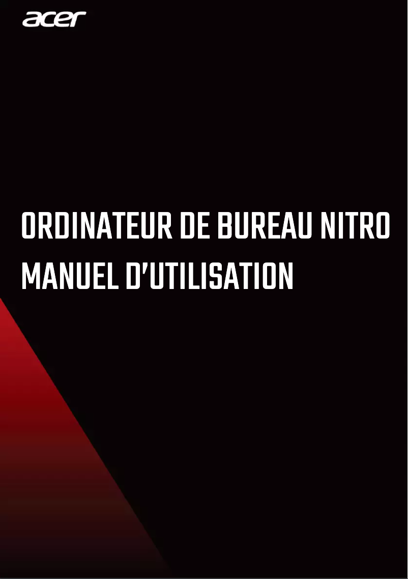 Page 1 de la notice Manuel utilisateur Acer Nitro NS-600