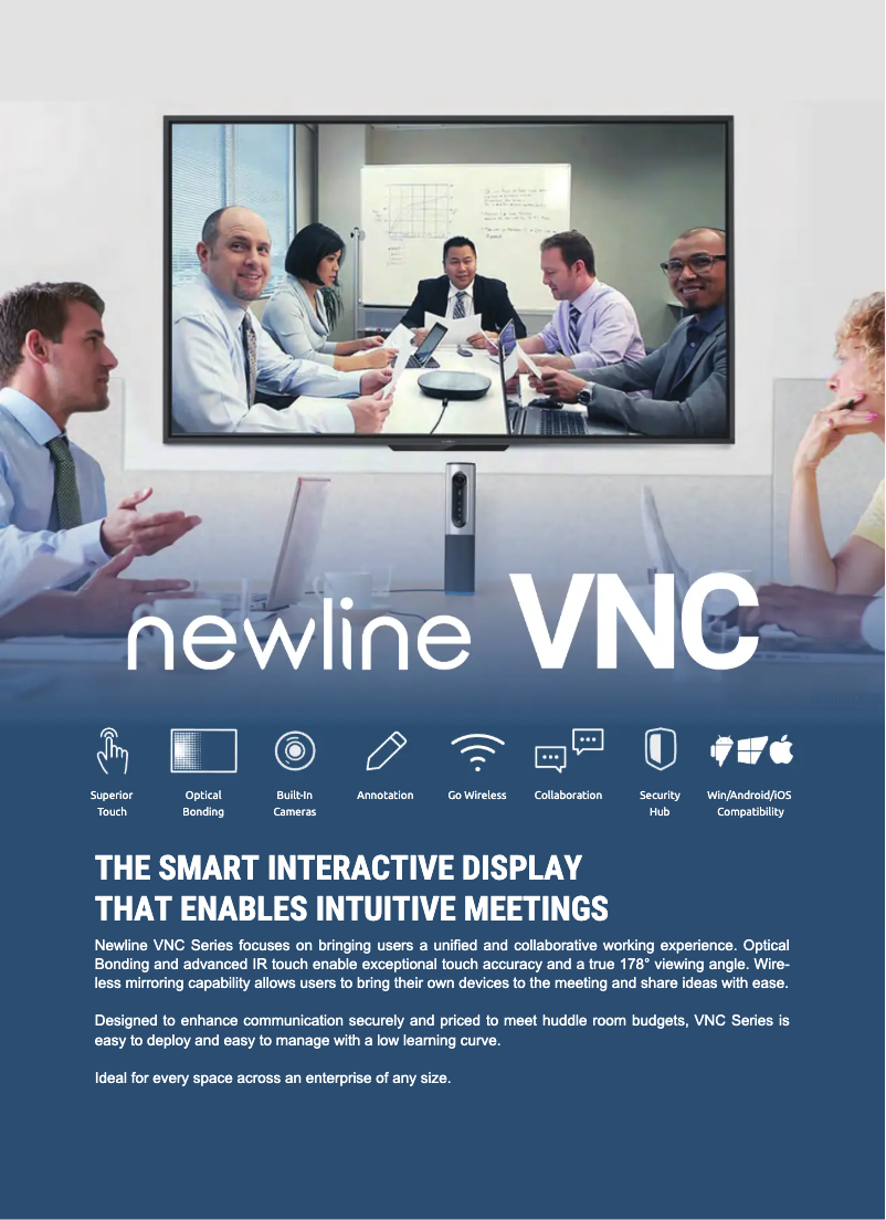 Page 1 de la notice Fiche technique Newline TT-7519VNC